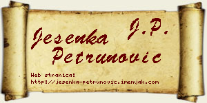 Jesenka Petrunović vizit kartica